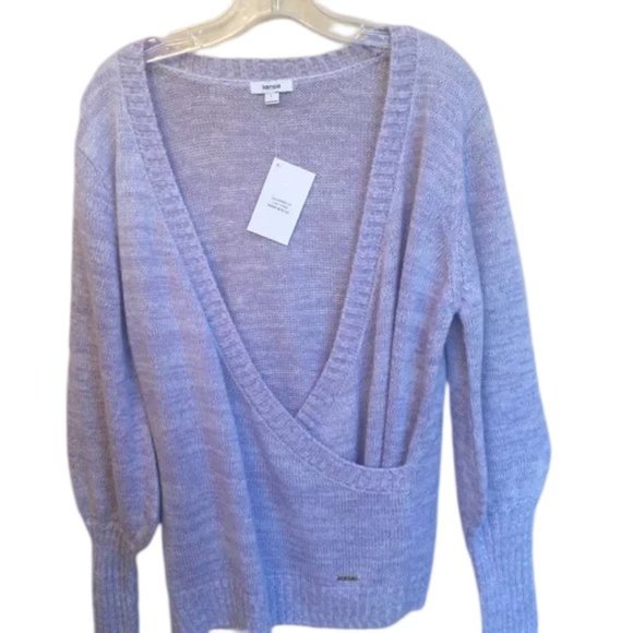 NWT Kensie Metallic Flecks Lavendar Heathered Surplus Sweater Sz L RV $79 - Picture 1 of 8